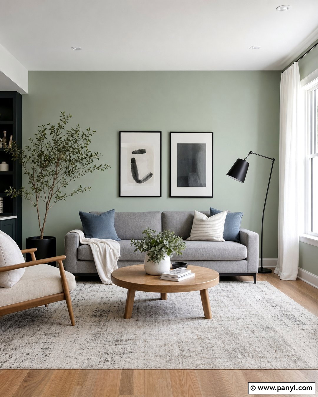 Pale Green Living Room With Gray Sofa - 25 Pale Green Living Room Walls