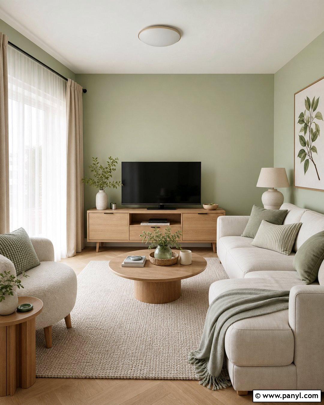 Pale Green Living Room With Light Oak Furniture - 25 Pale Green Living Room Walls
