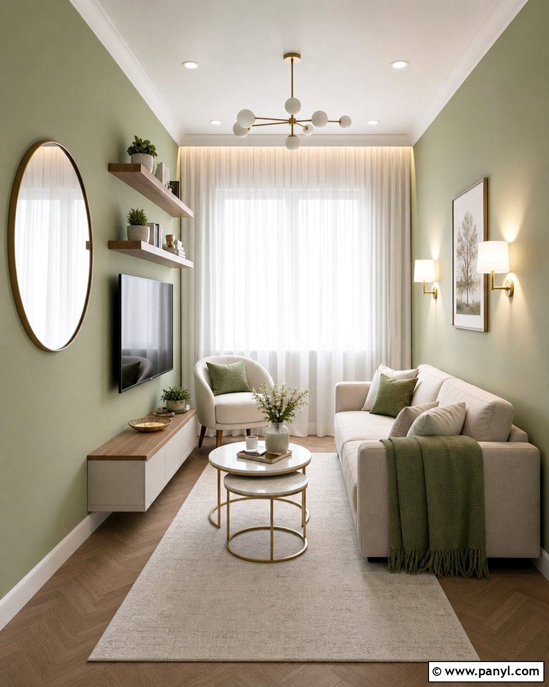 Pale Green Living Room With Small Space Layout - 25 Pale Green Living Room Walls