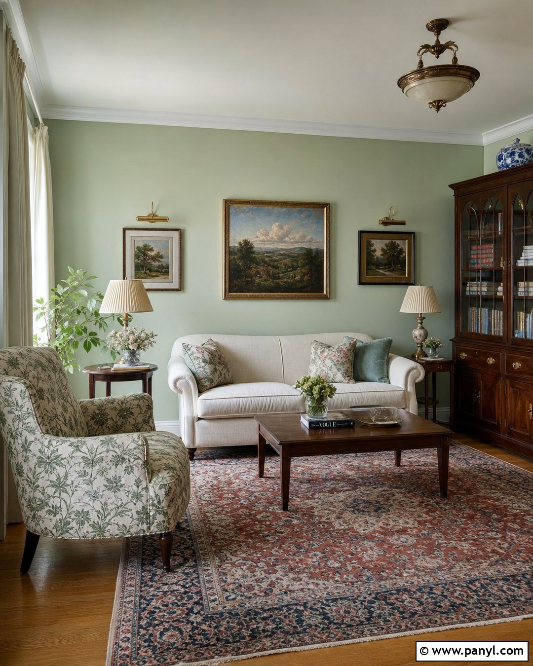Pale Green Living Room With Vintage Decor - 25 Pale Green Living Room Walls