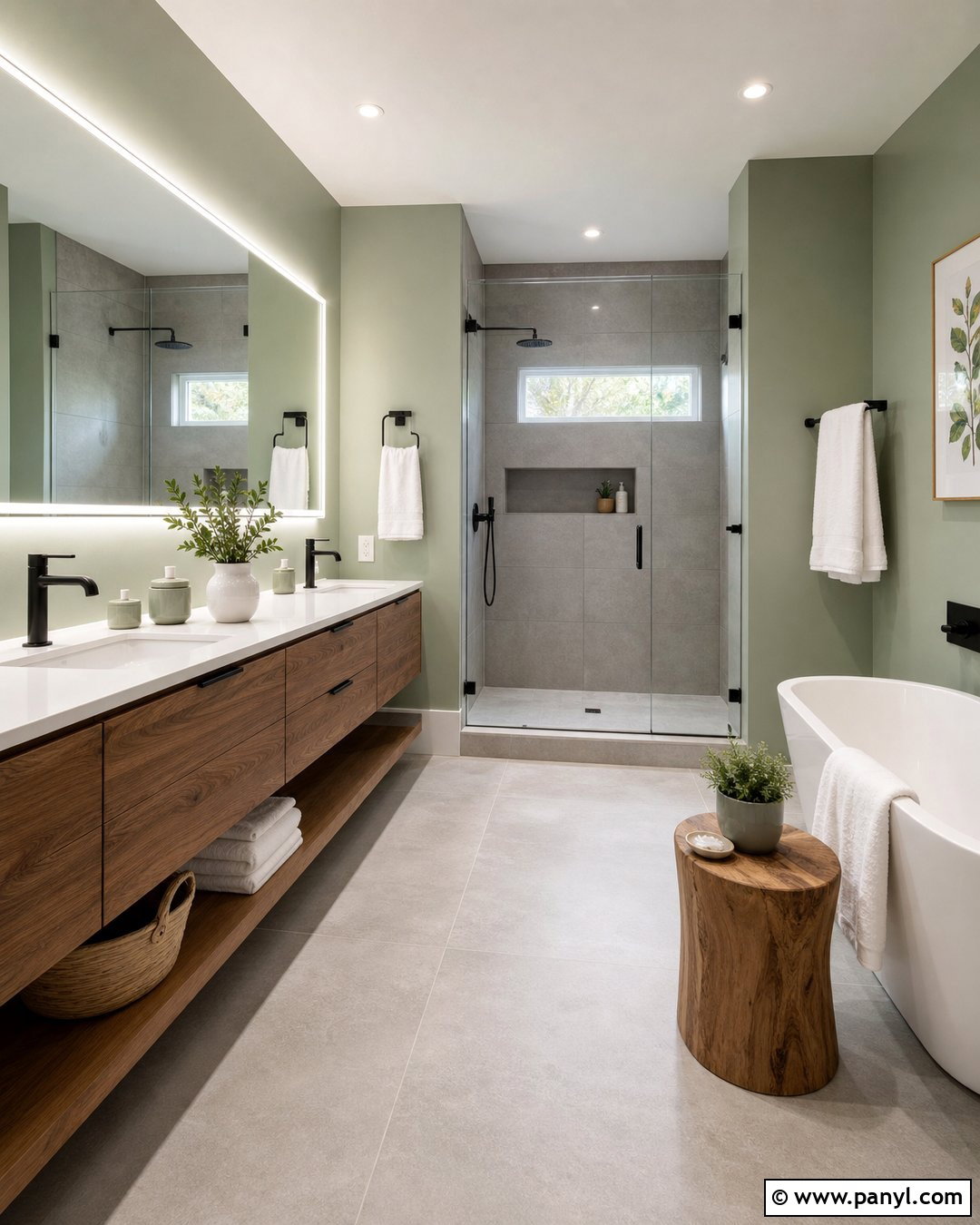Pale Green Modern Bathroom - 20 Pale Green Bathroom Paint Ideas