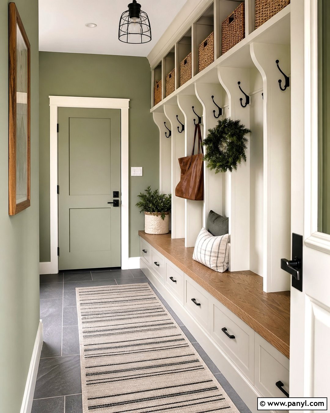 Pale Green Mudroom - 30 pale green walls