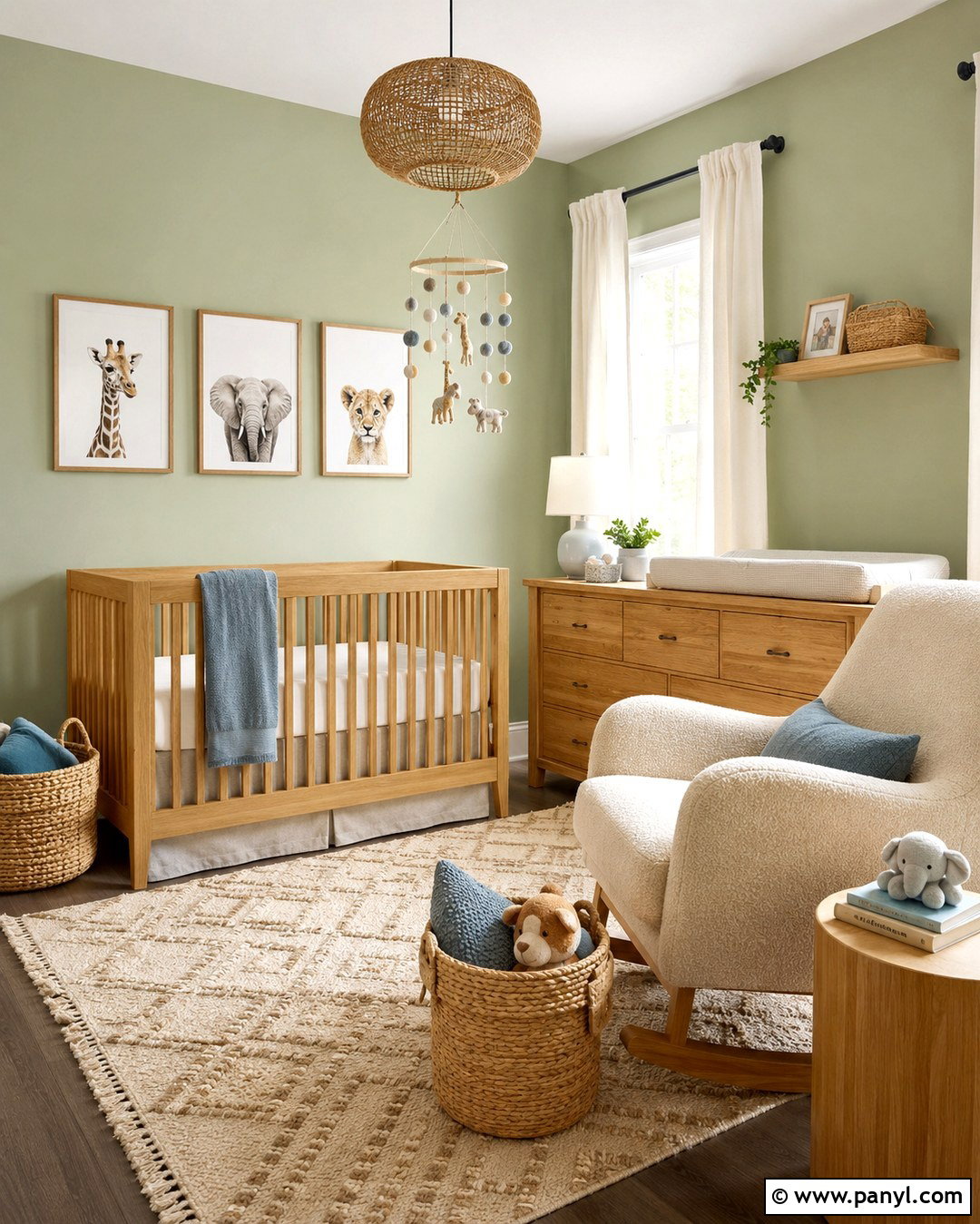 Pale Green Nursery Walls With Natural Textures - 20 Pale Green Wall Color Ideas