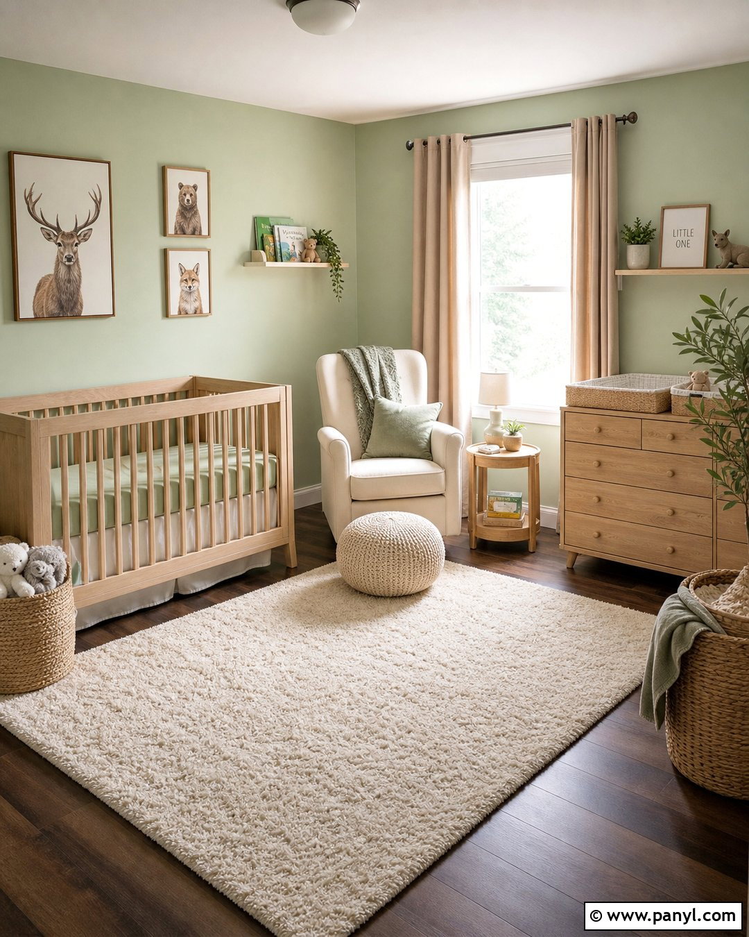Pale Green Nursery With Dark Wood Floors - 20 Light Green Walls Dark Floors