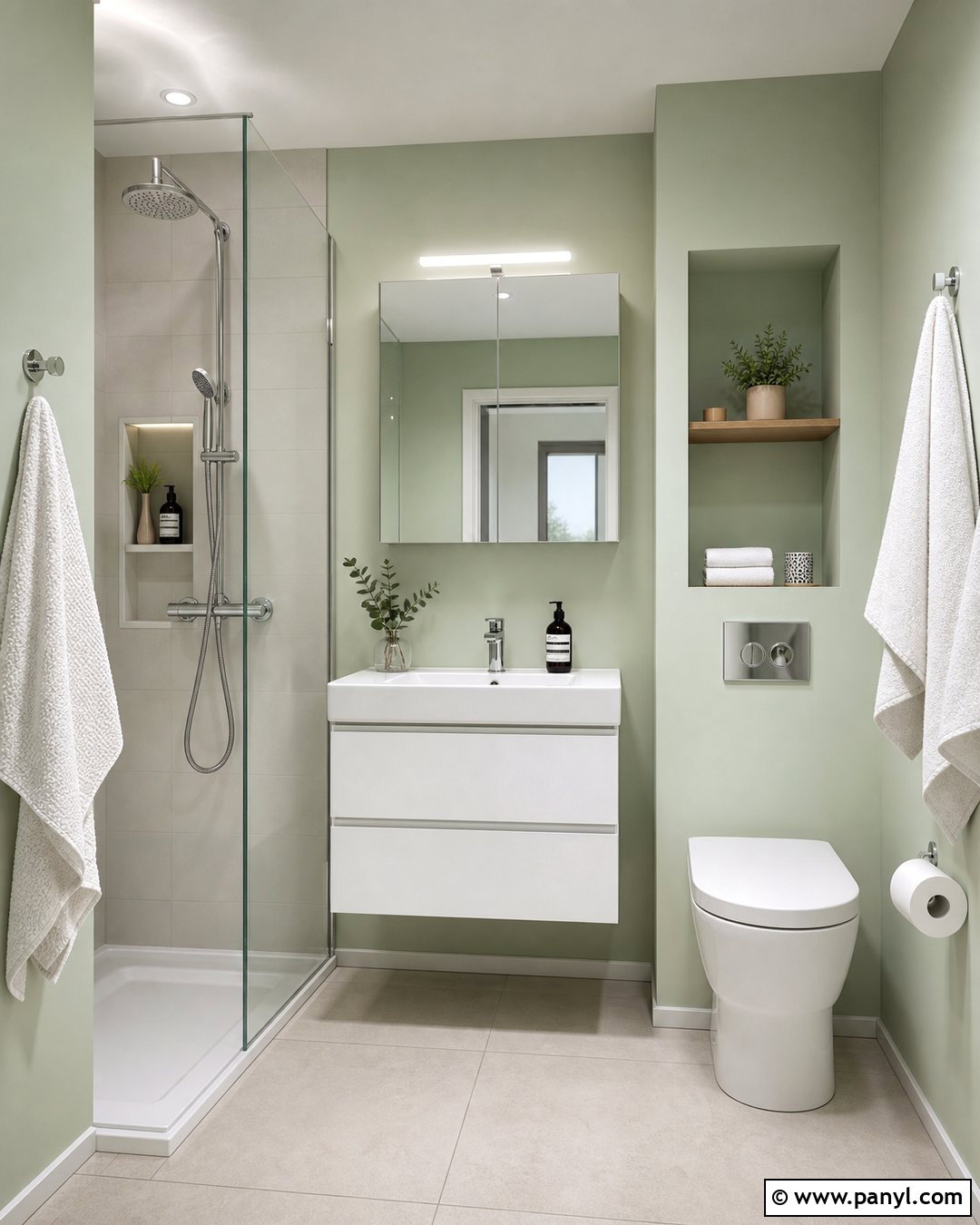 Pale Green Small Bathroom - 20 Pale Green Bathroom Paint Ideas