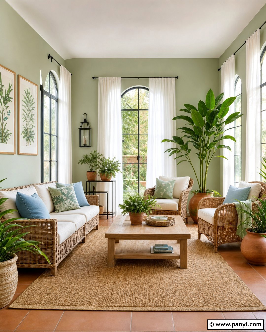 Pale Green Sunroom - 30 pale green walls