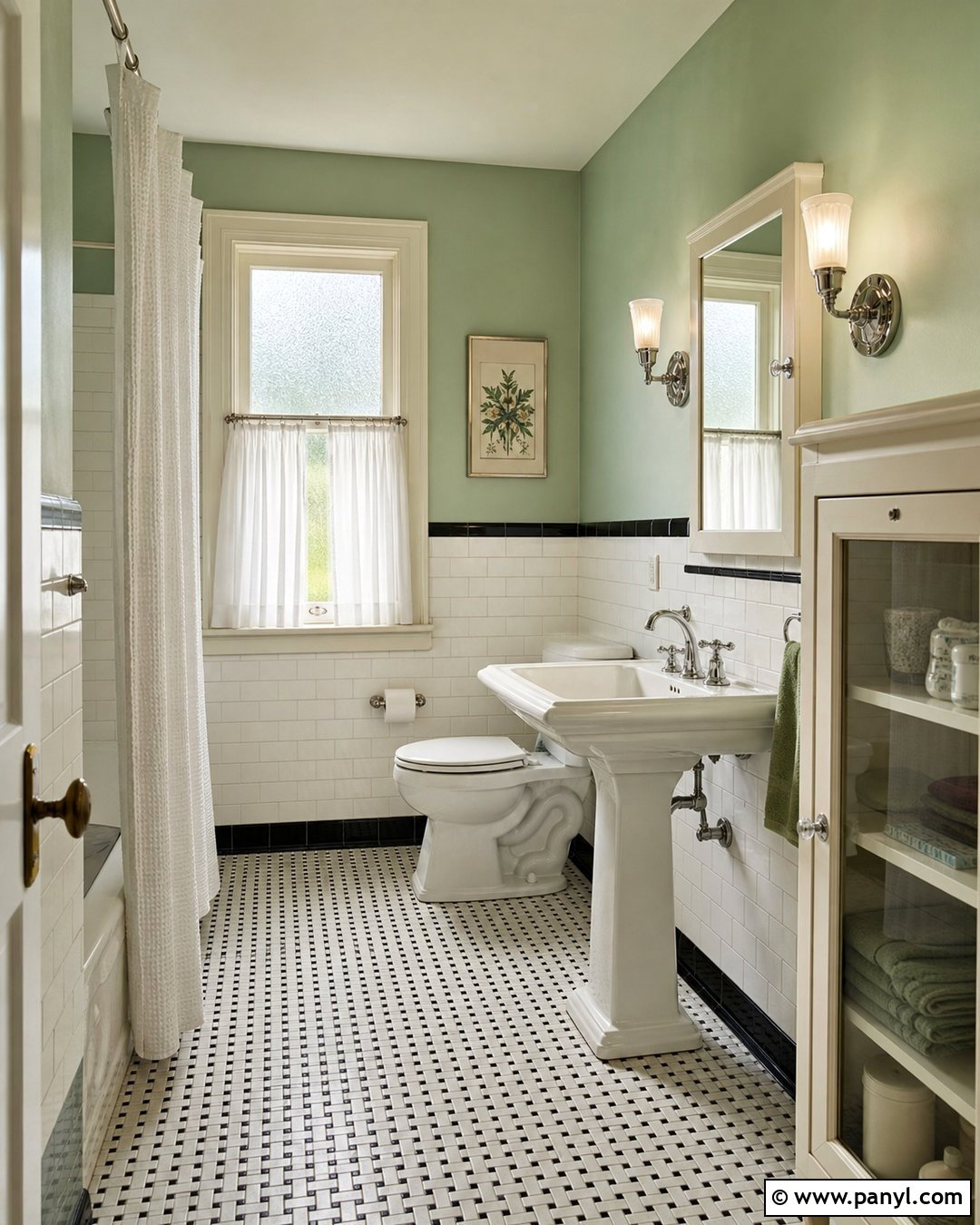 Pale Green Vintage Bathroom - 20 Pale Green Bathroom Paint Ideas