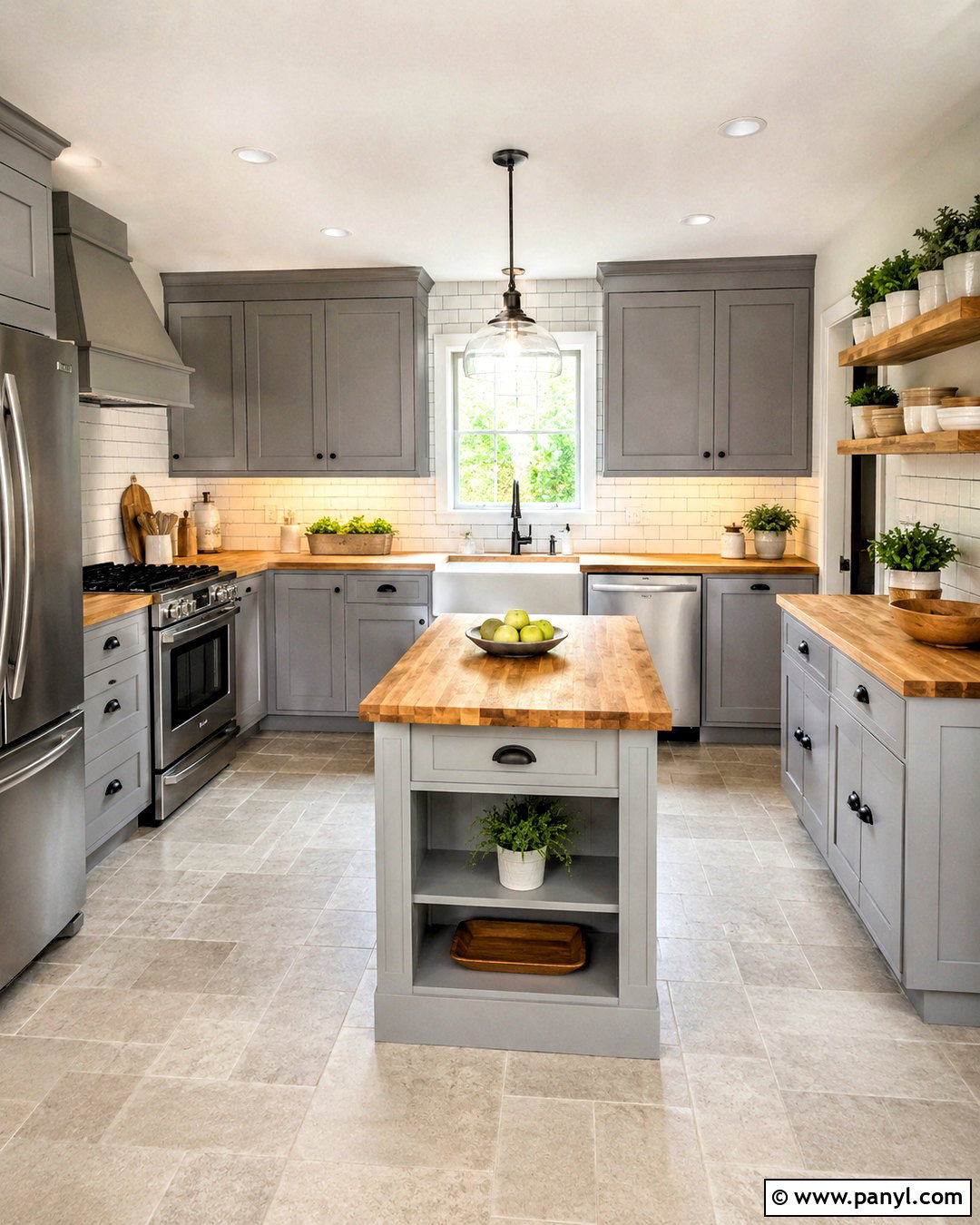 Pale Grey Kitchen With Butcher Block Countertops - 20 pale grey kitchen ideas