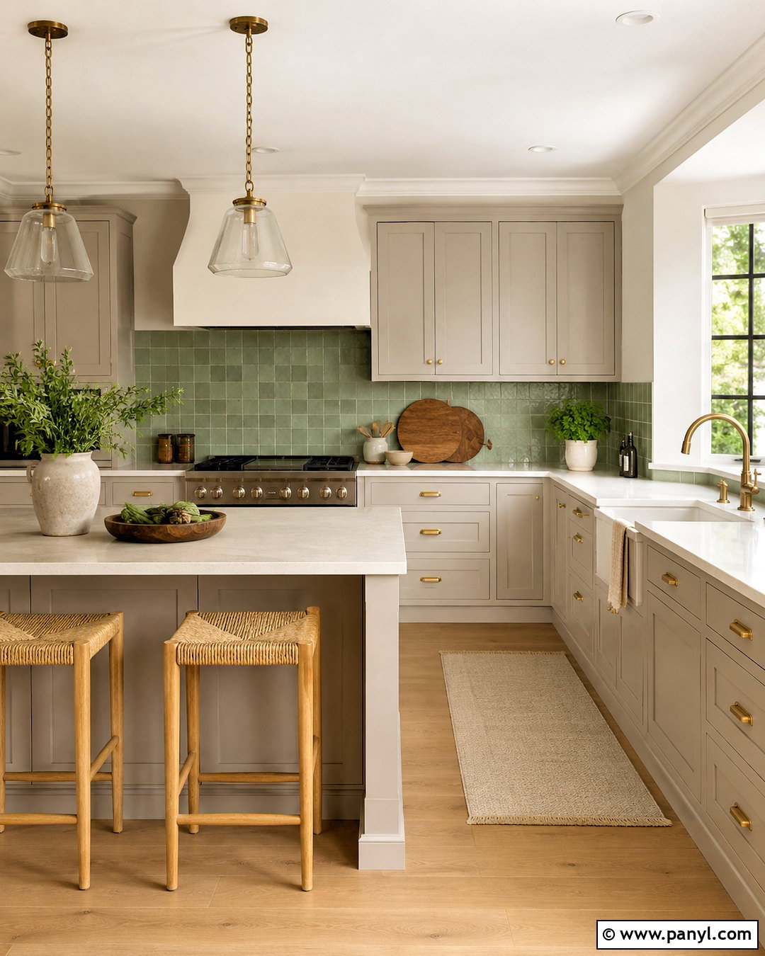 Pale Grey Kitchen With Patterned Floor Tile - 20 pale grey kitchen ideas