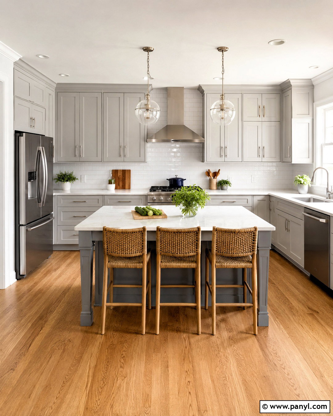 Pale Grey Kitchen With White Quartz Countertops - 20 pale grey kitchen ideas