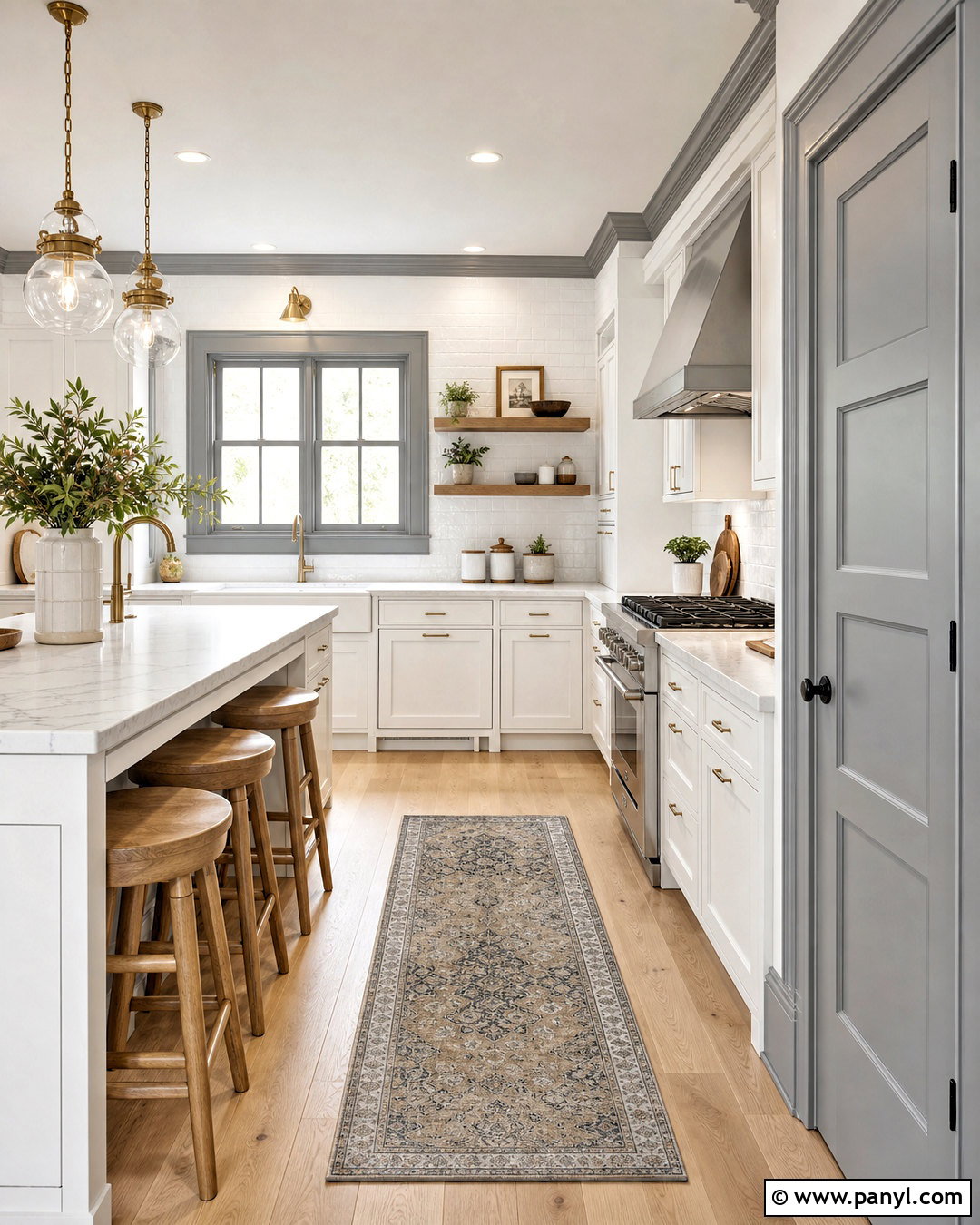 Pale Grey Trim Kitchen - 20 grey trimming white walls