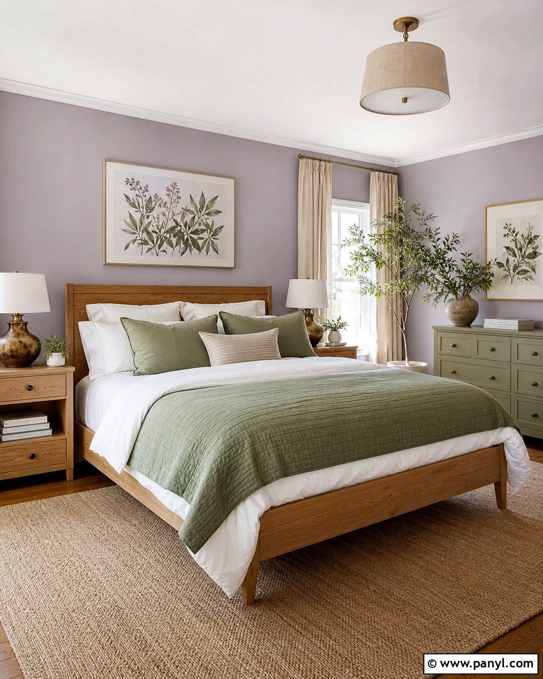 Pale Lavender Bedroom With Sage Green - 20 Pale Lavender Wall Paint Ideas