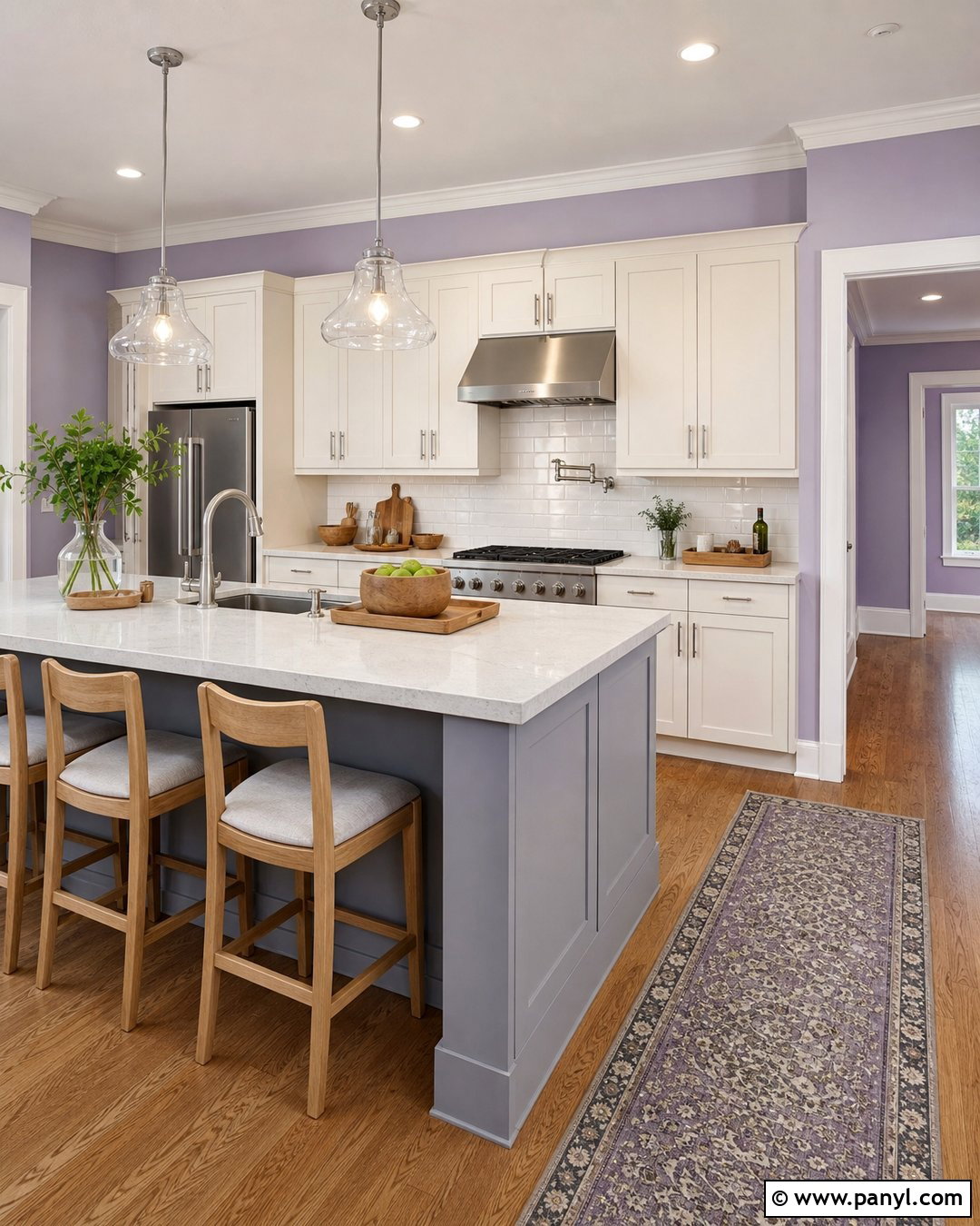 Pale Lavender Kitchen With White Cabinets - 20 Pale Lavender Wall Paint Ideas