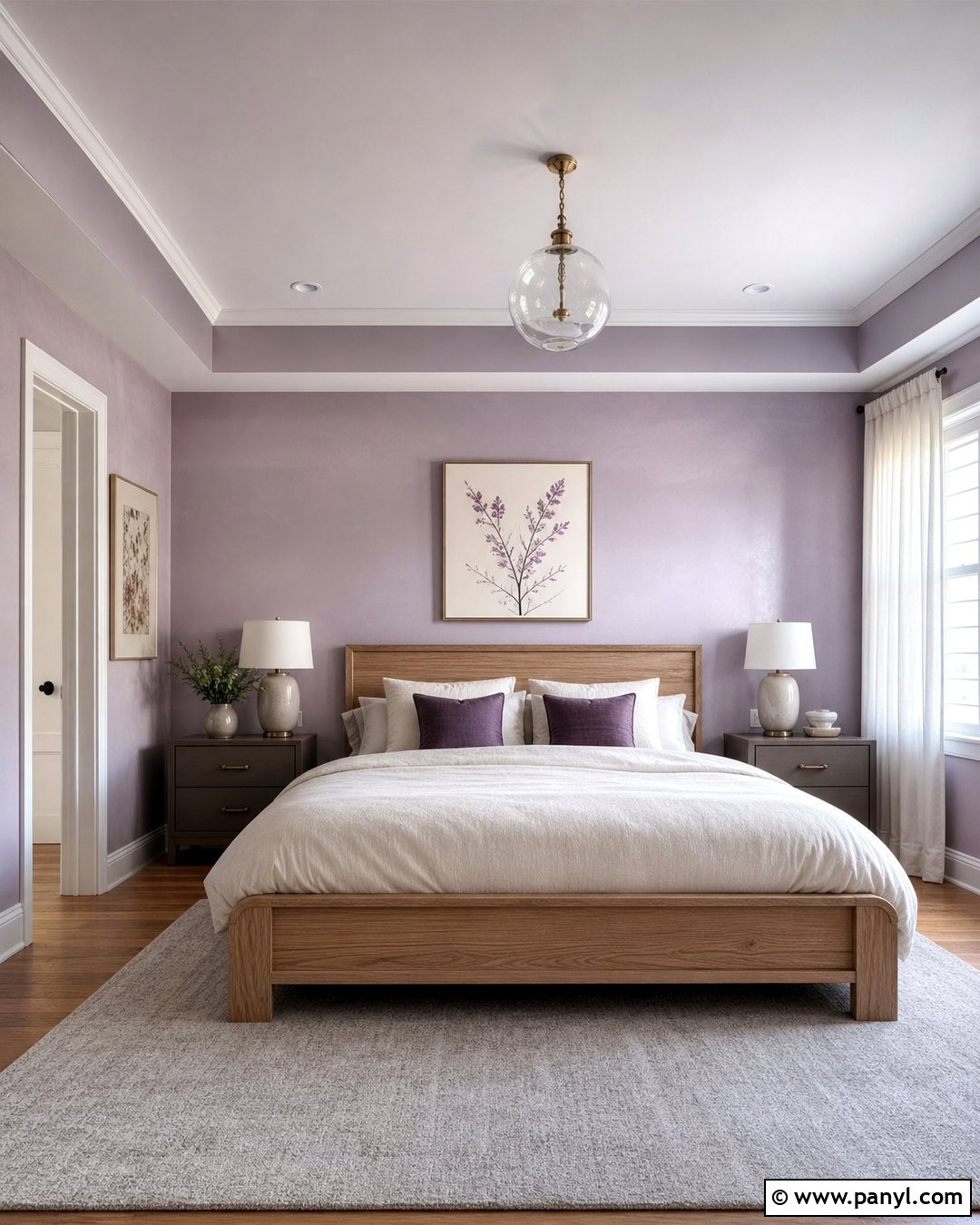 Pale Lavender Satin Bedroom Walls - 30 satin paint on walls