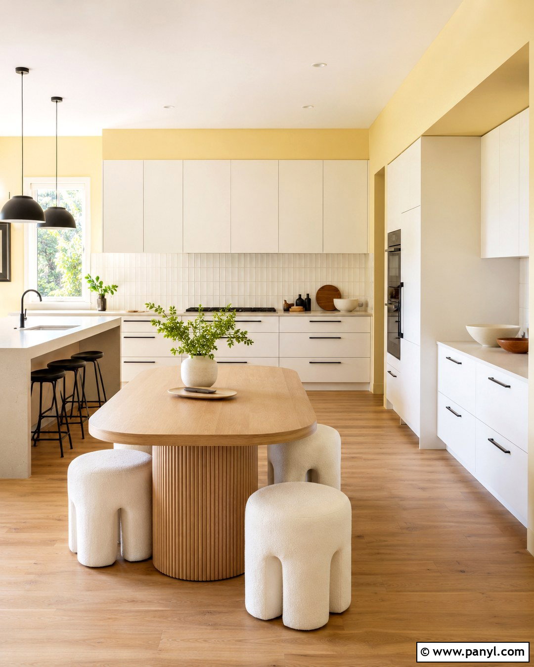 Pale Lemon Kitchen With Flat White Cabinets - 20 Pale Yellow Kitchen Walls With White Cabinets