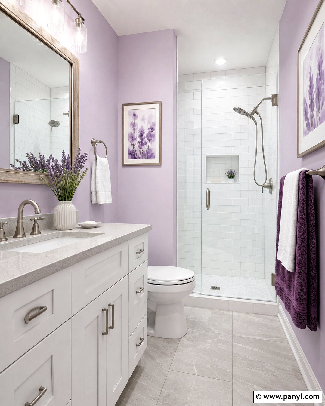 Pale Lilac Small Bathroom Walls - 35 small bathroom wall colors