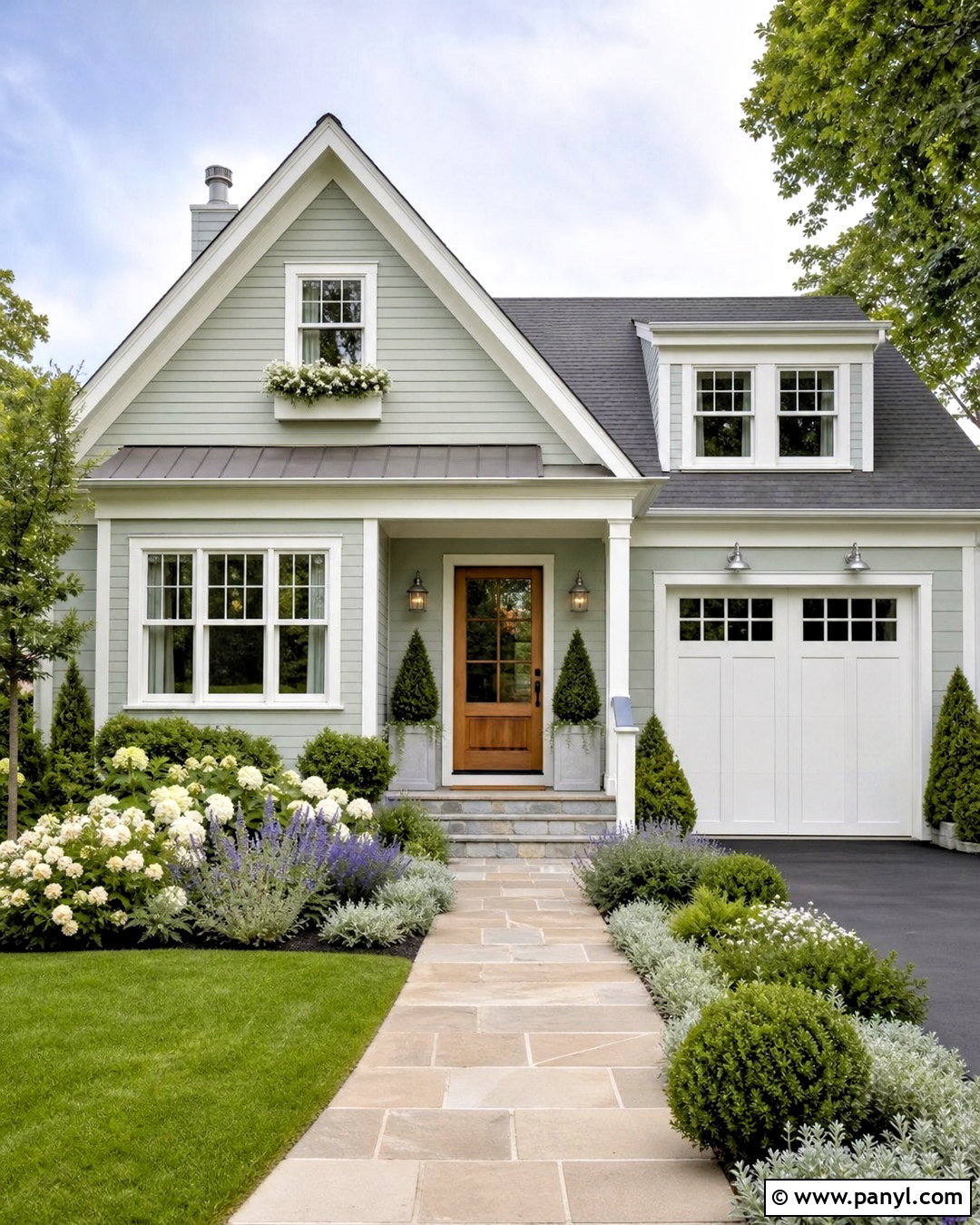 Pale Mint Exterior With Natural Stone - 20 outdoor wall painting ideas exterior colors