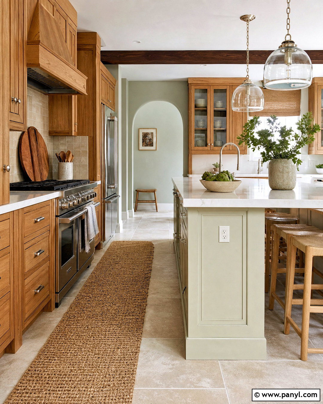 Pale Mint Kitchen With Oak Cabinets - 20 kitchen paint colors with oak cabinets