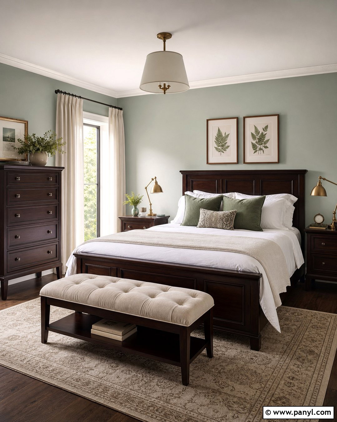 Pale Mint Walls With Dark Wood Furniture - 25 Wall Colour With Wooden Furniture Ideas