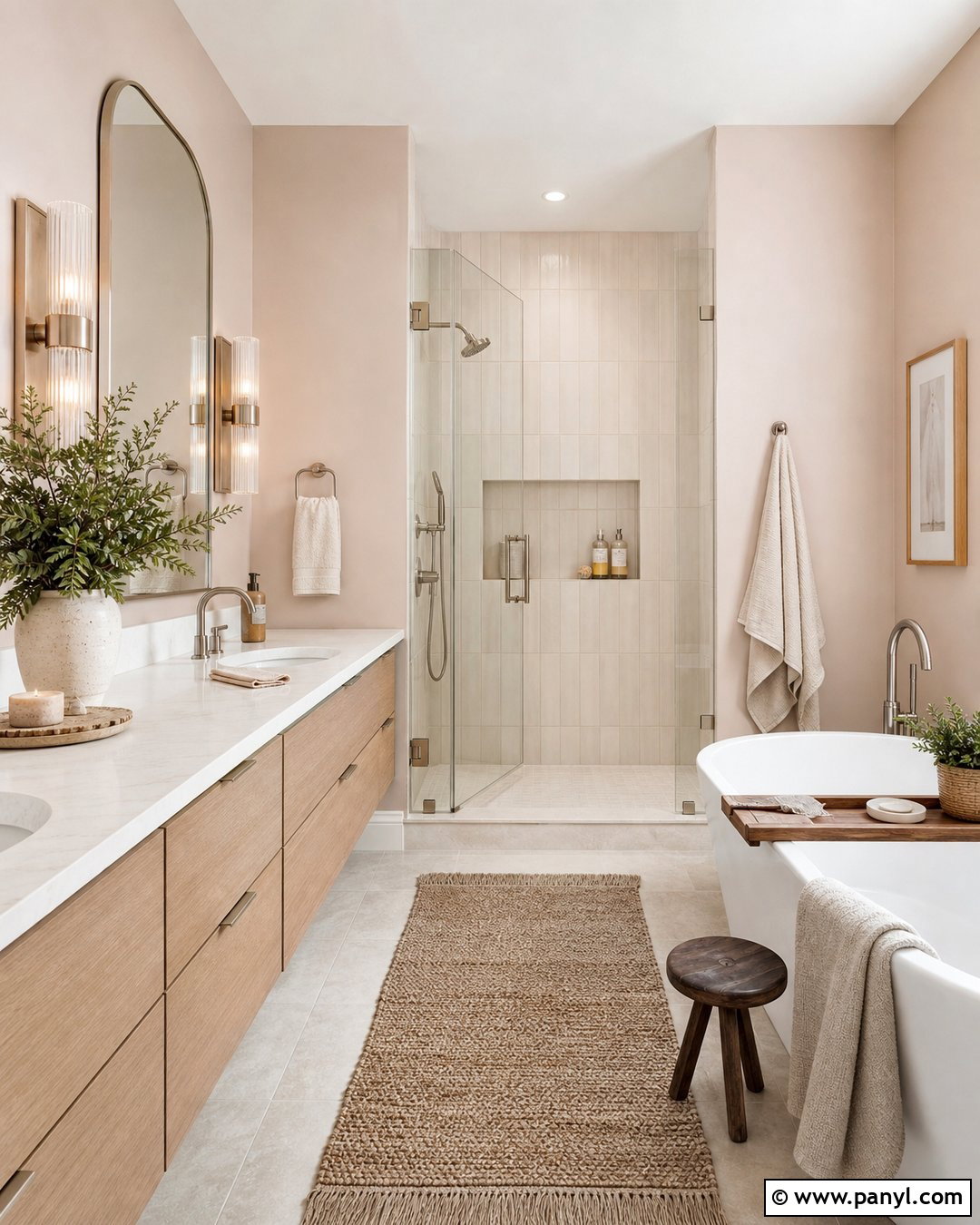 Pale Nude Bathroom - 30 Nude Wall Color Ideas