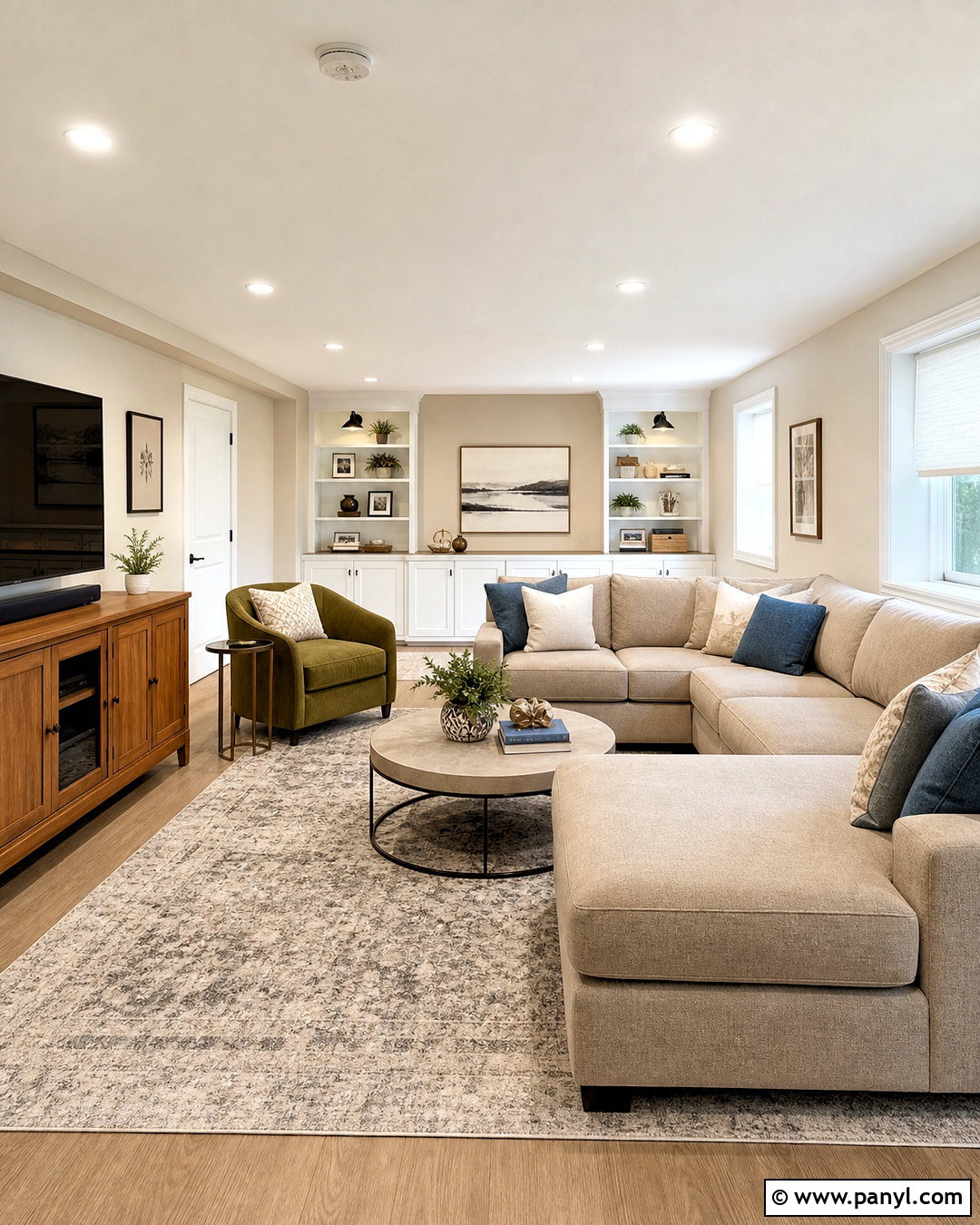 Pale Oak Basement With White Dove Ceiling - 20 pale oak and white dove ideas
