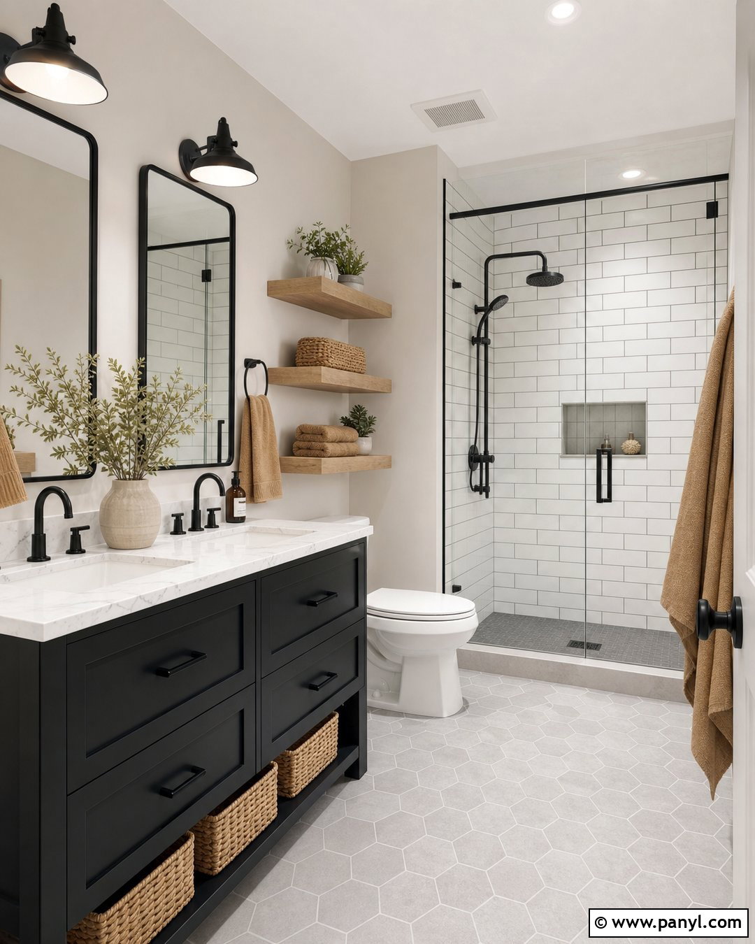 Pale Oak Bathroom With Black Vanity - 25 Benjamin Moore Pale Oak Bathroom Ideas