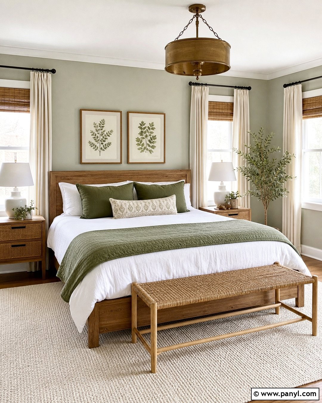 Pale Oak Bedroom With Sage Green - 30 Pale Oak Walls