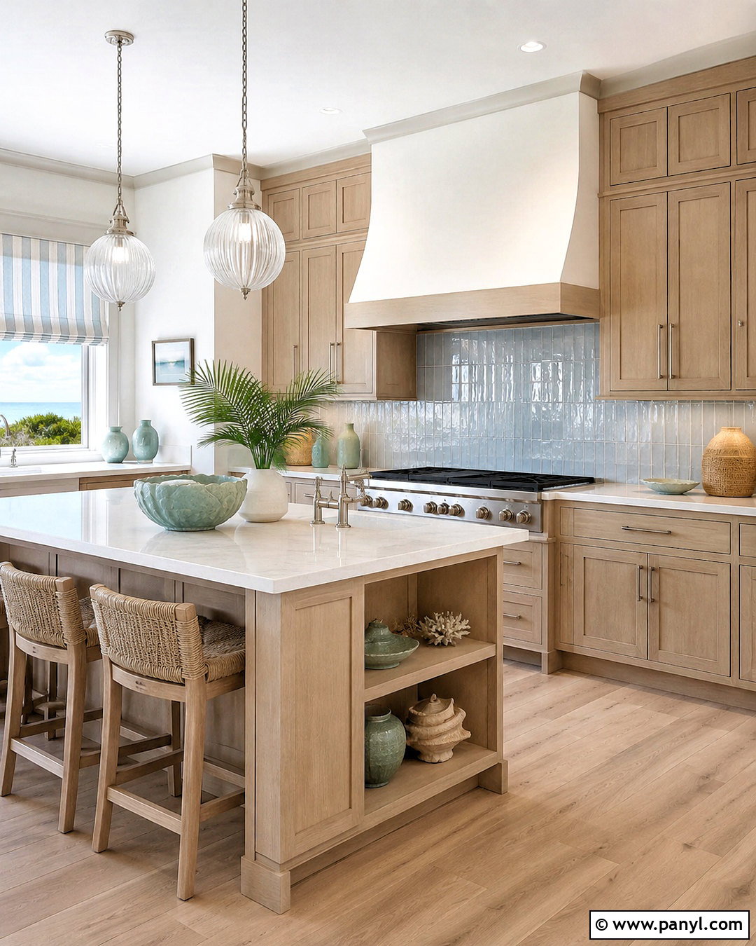 Pale Oak Cabinets In A Coastal Kitchen - 20 pale oak kitchen cabinets