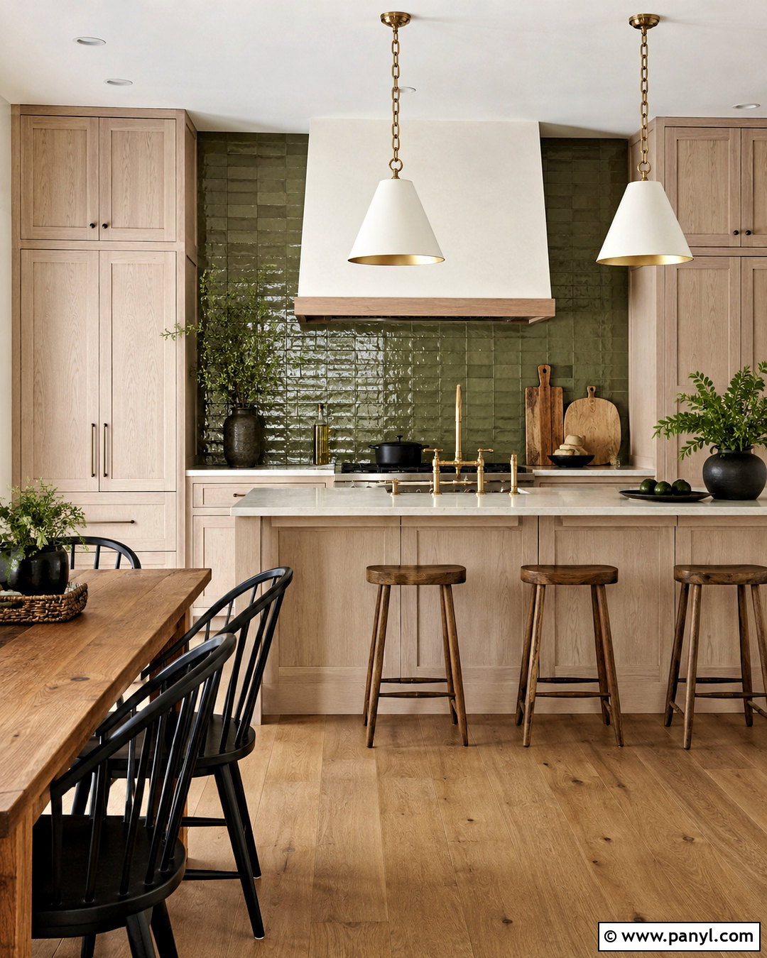 Pale Oak Cabinets With Green Backsplash - 20 pale oak kitchen cabinets