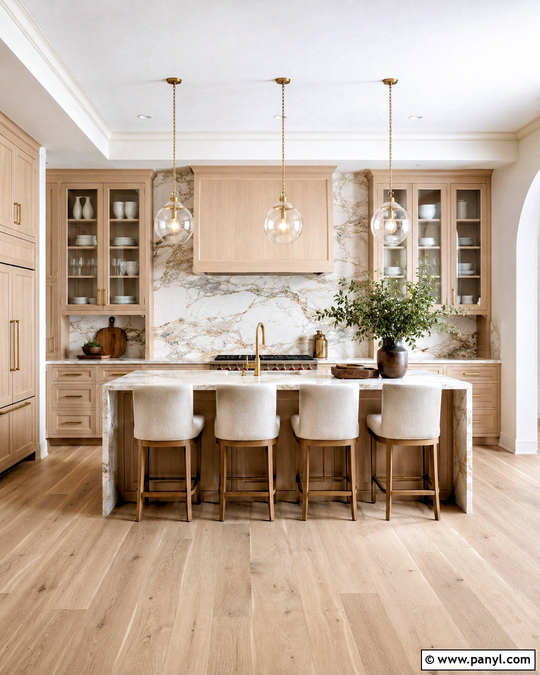Pale Oak Cabinets With Marble Backsplash - 20 pale oak kitchen cabinets