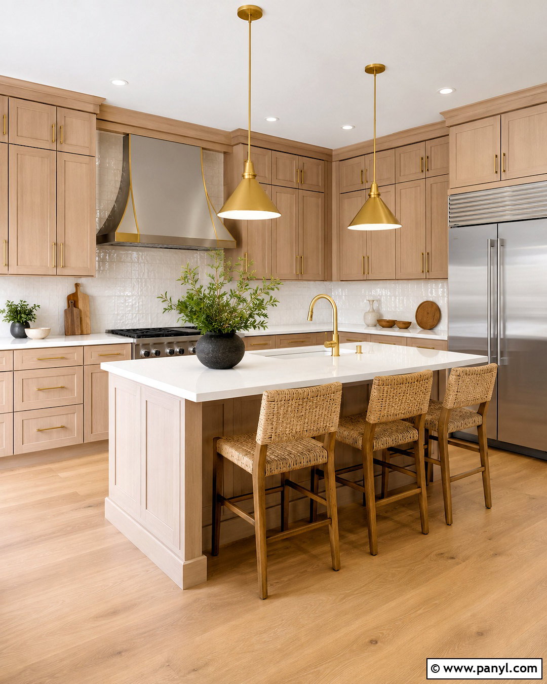 Pale Oak Cabinets With White Quartz Countertops - 20 pale oak kitchen cabinets