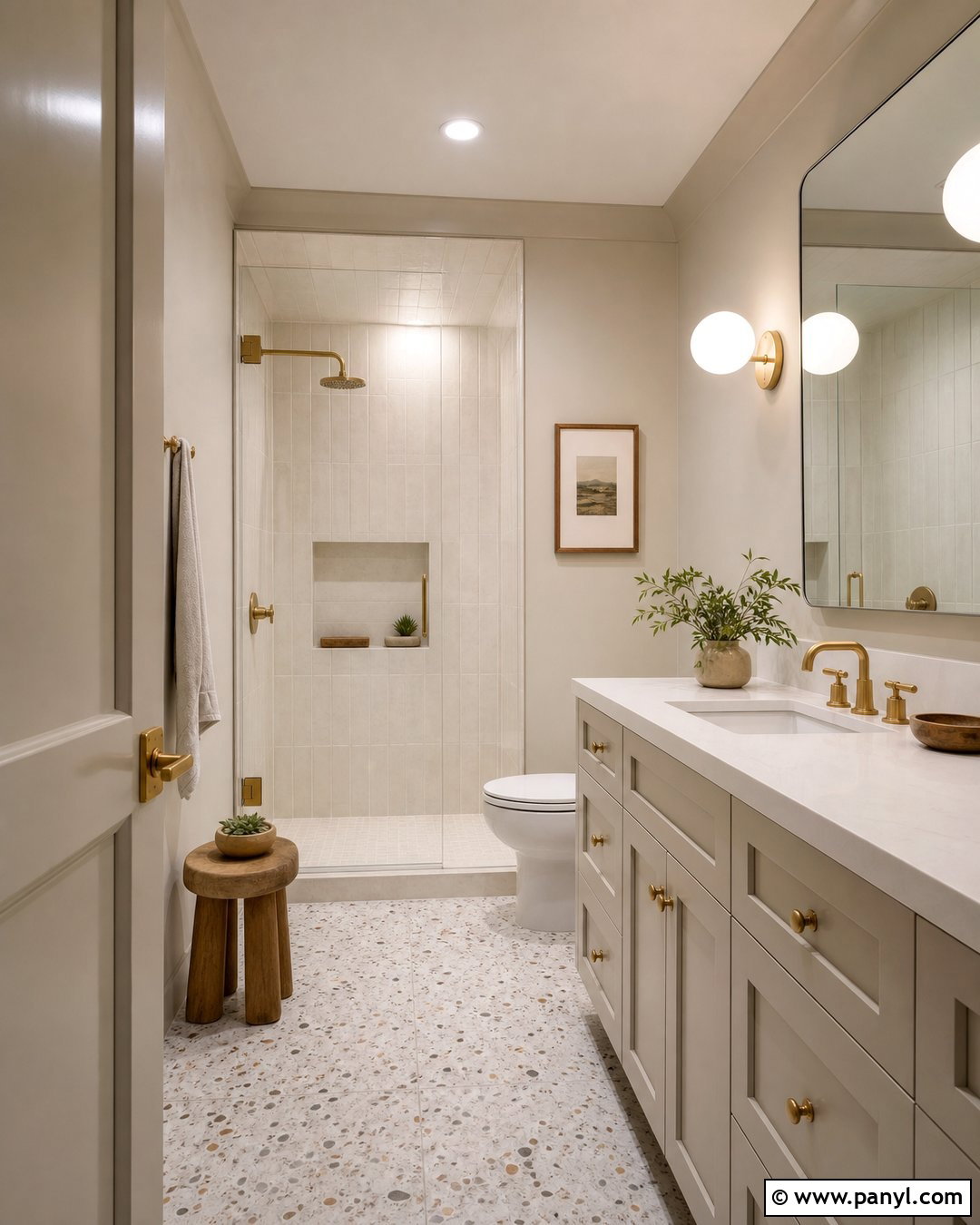 Pale Oak Color Drenched Bathroom - 25 Benjamin Moore Pale Oak Bathroom Ideas