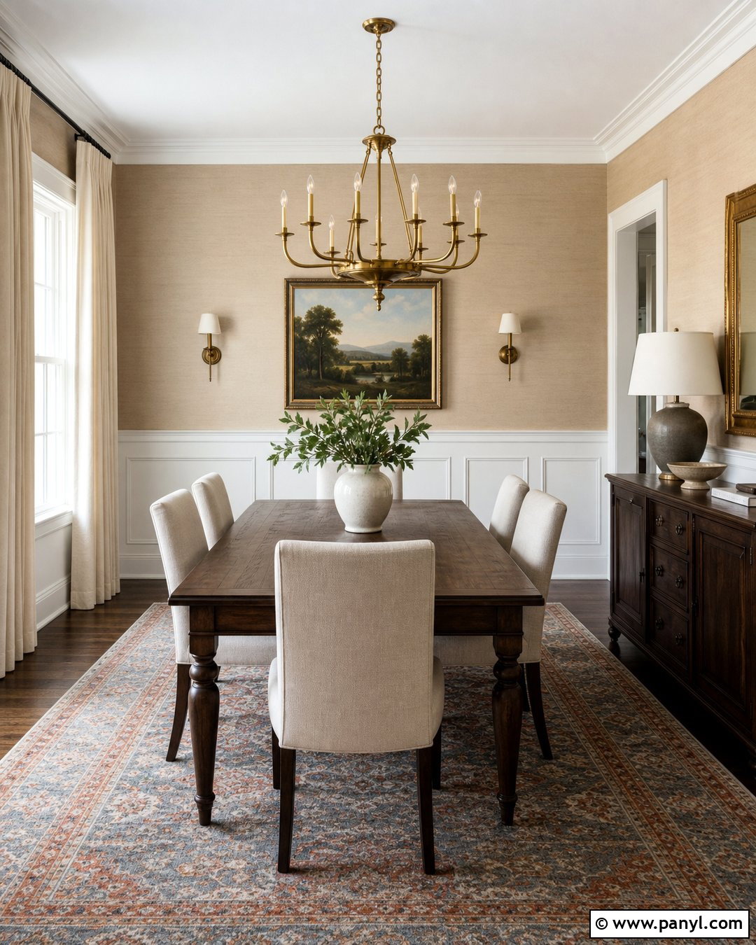 Pale Oak Dining Room With Wainscoting - 30 Pale Oak Walls