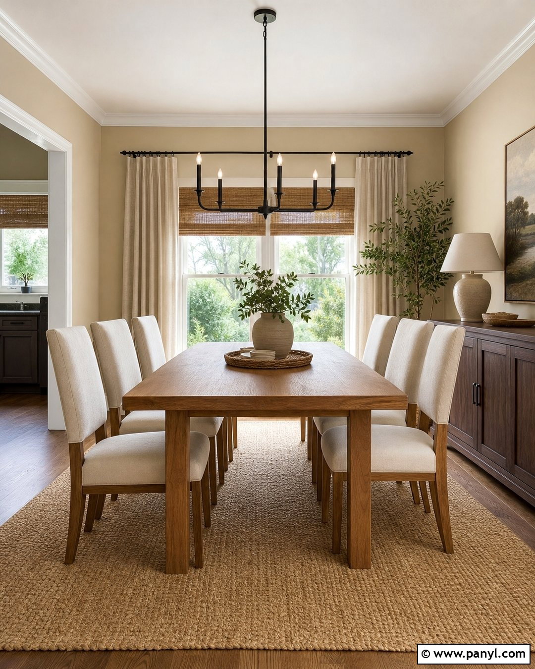 Pale Oak Dining Room With Wood Furniture - 30 Pale Oak Walls