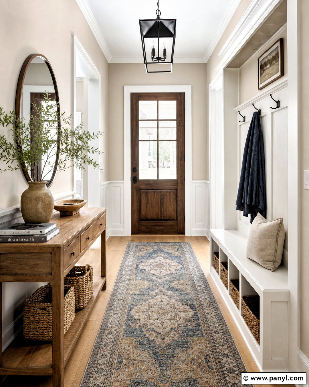 Pale Oak Entryway With White Dove Millwork - 20 pale oak and white dove ideas