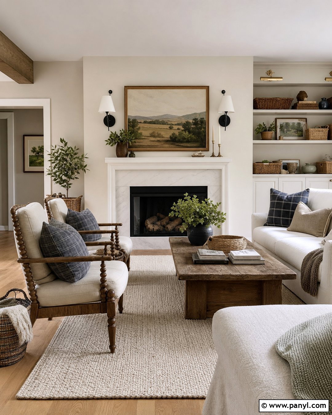 Pale Oak Farmhouse Living Room - 30 Pale Oak Walls