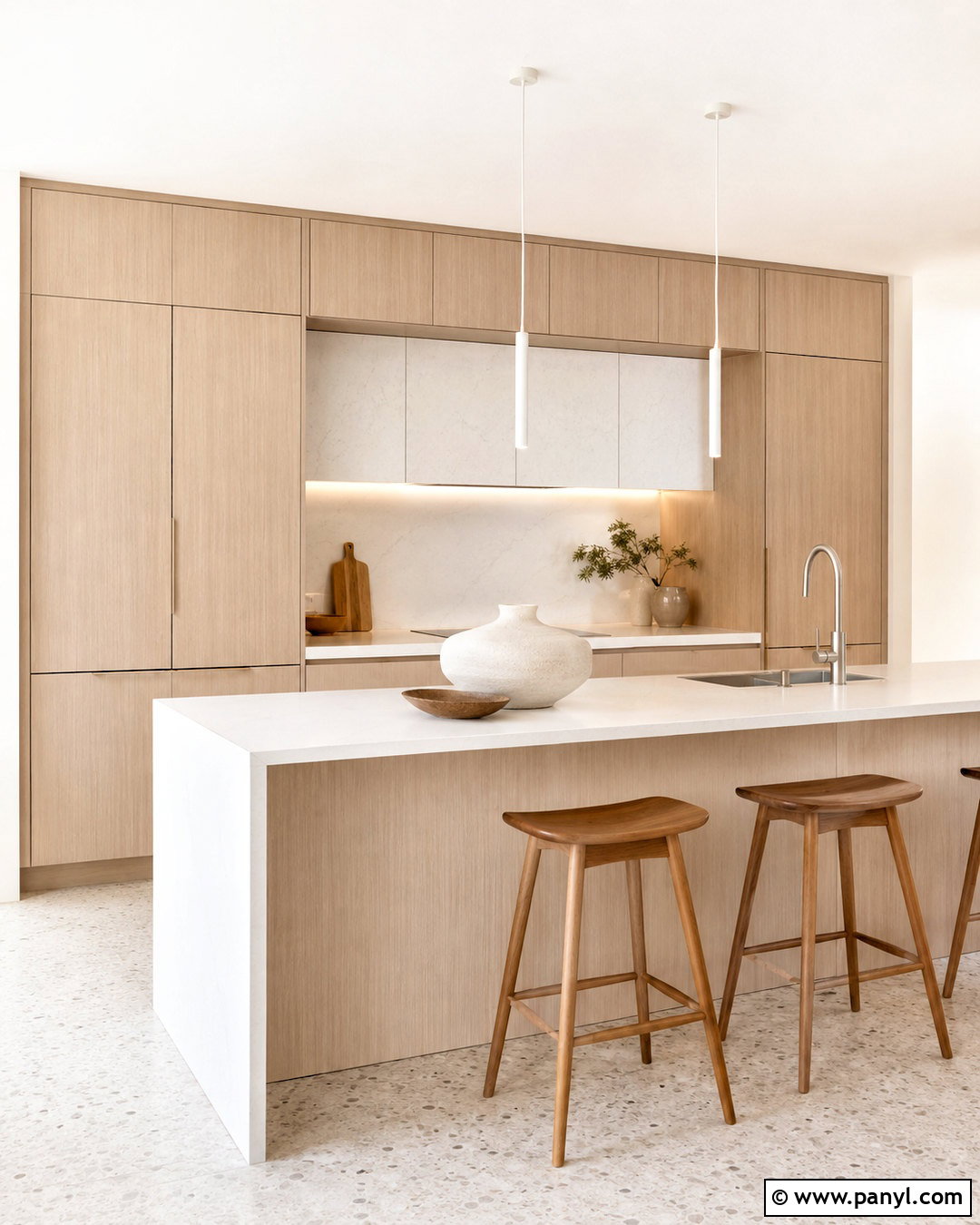 Pale Oak Flat Panel Cabinets - 20 pale oak kitchen cabinets