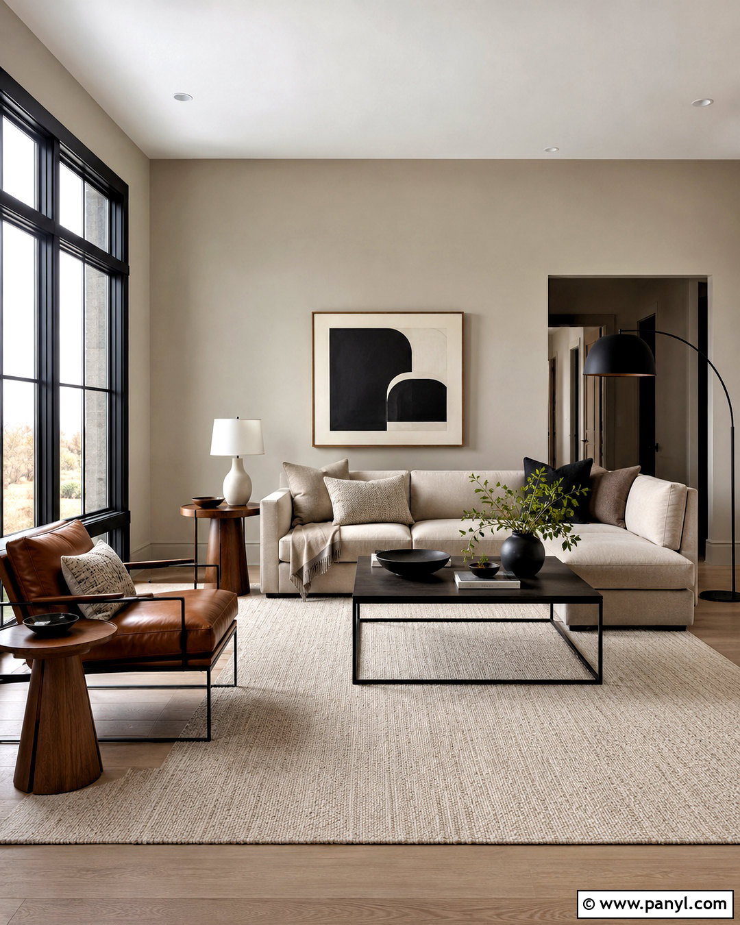 Pale Oak Living Room With Black Accents - 20 pale oak benjamin moore living room ideas