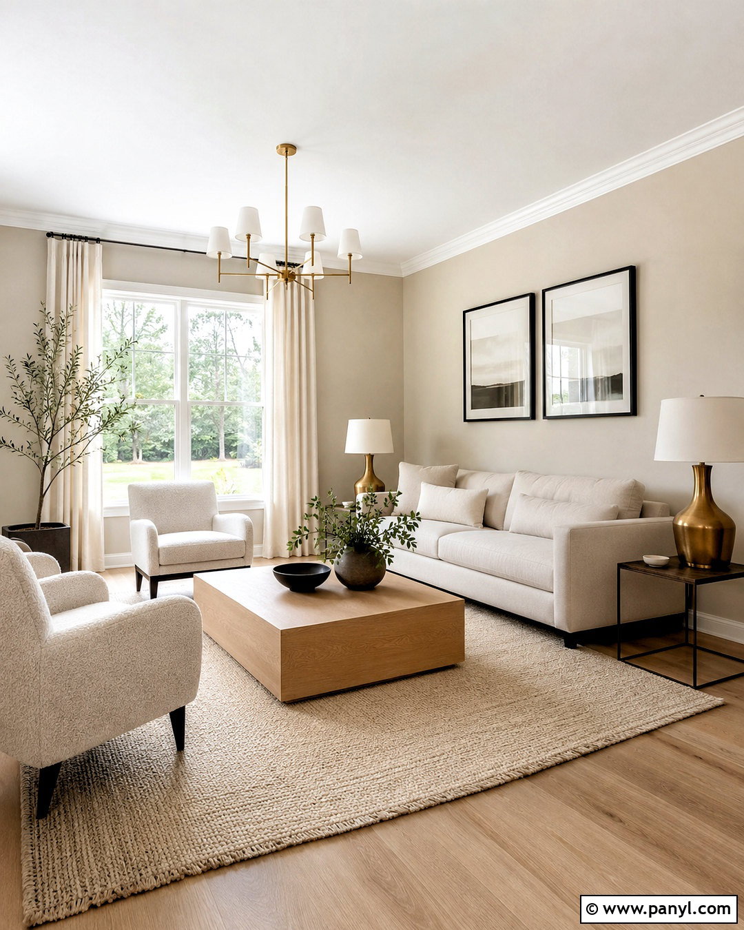 Pale Oak Living Room With Chantilly Lace Trim - 20 pale oak benjamin moore living room ideas