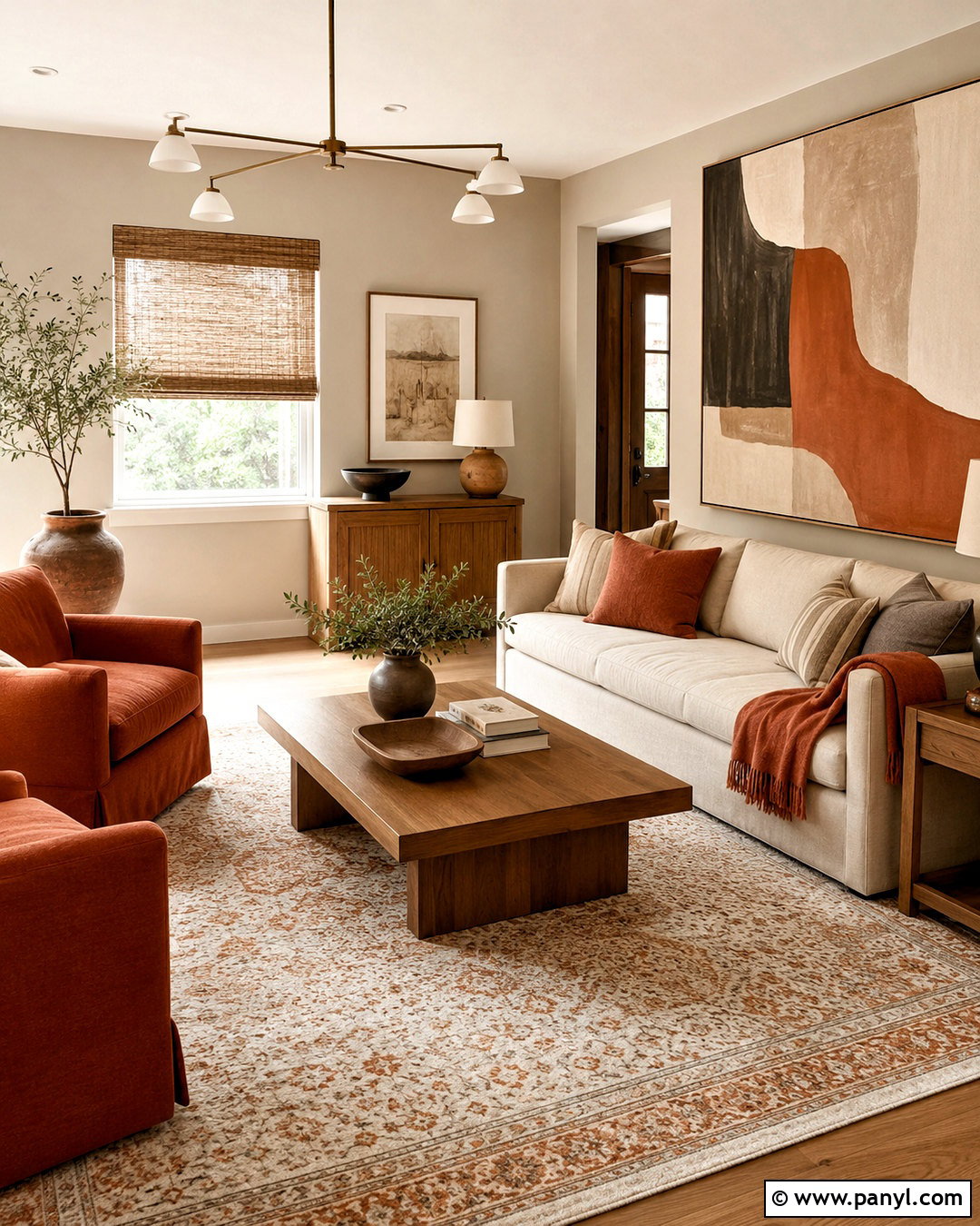 Pale Oak Living Room With Terracotta Accents - 20 pale oak benjamin moore living room ideas