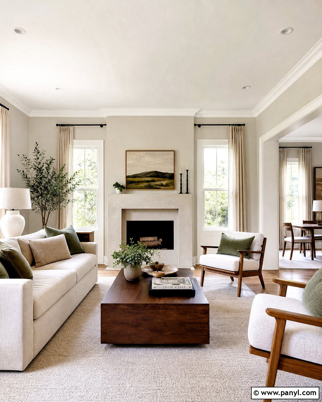 Pale Oak Living Room With White Dove Trim - 20 pale oak and white dove ideas