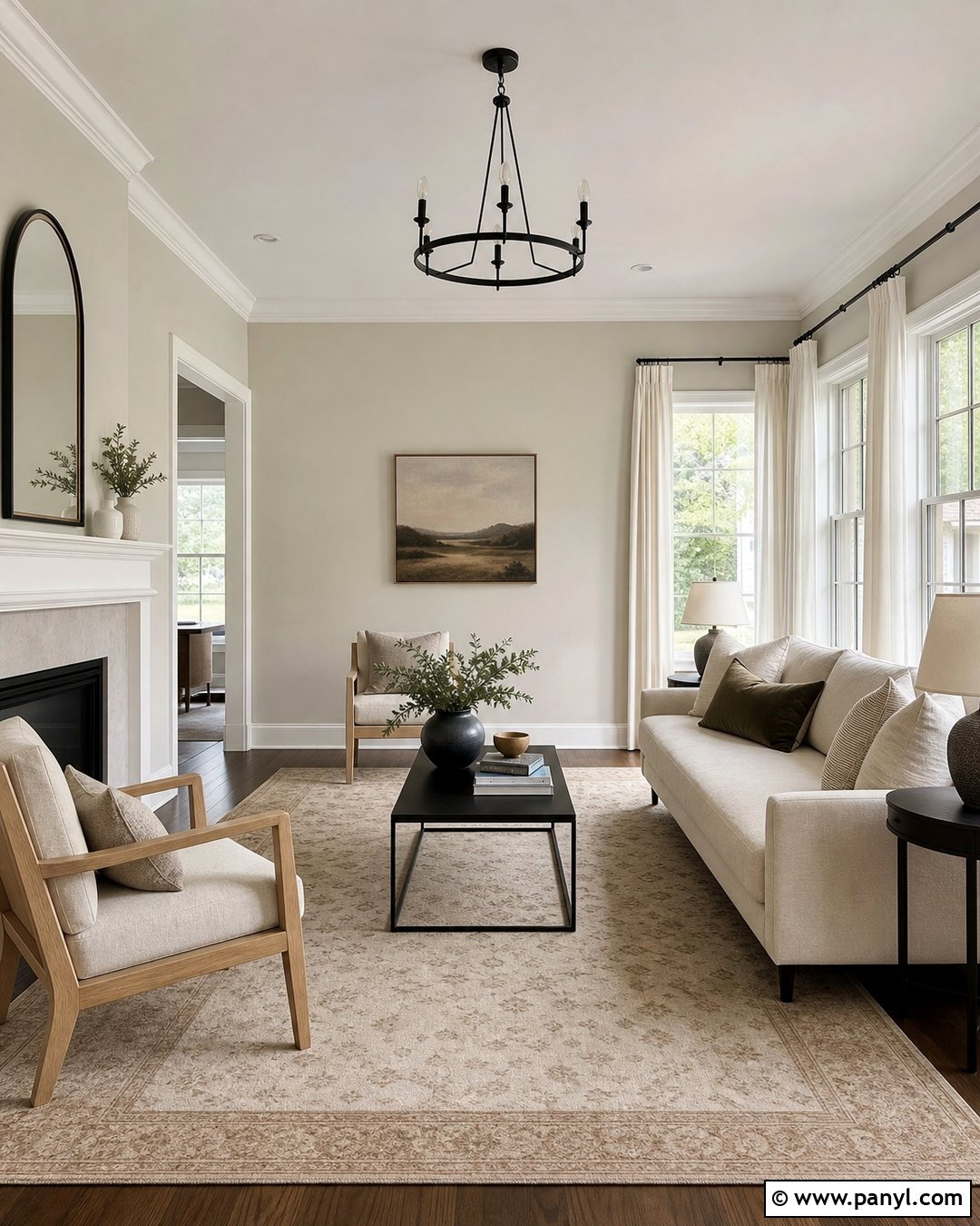Pale Oak Living Room With White Trim - 30 Pale Oak Walls