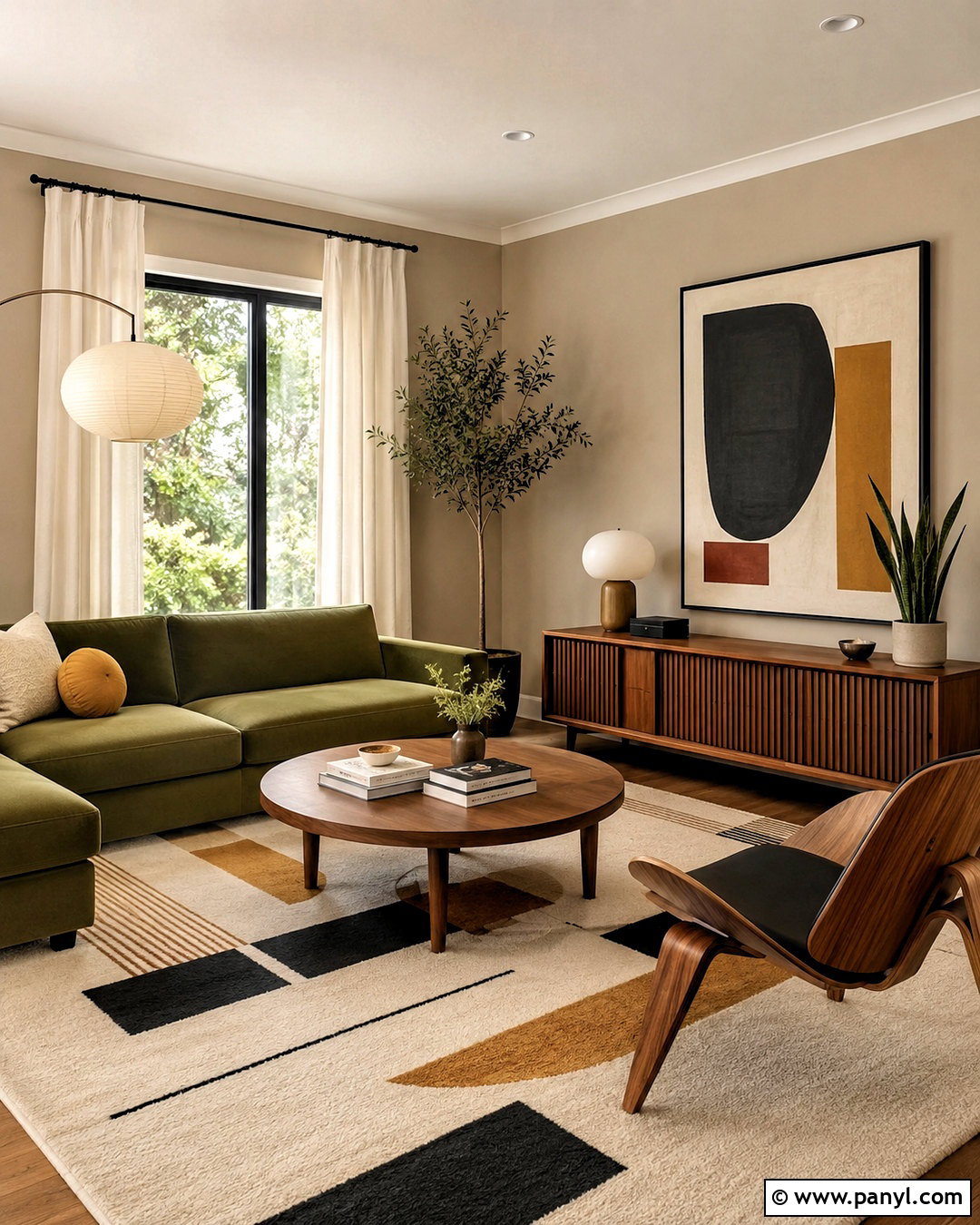 Pale Oak Mid-Century Living Room - 20 pale oak benjamin moore living room ideas