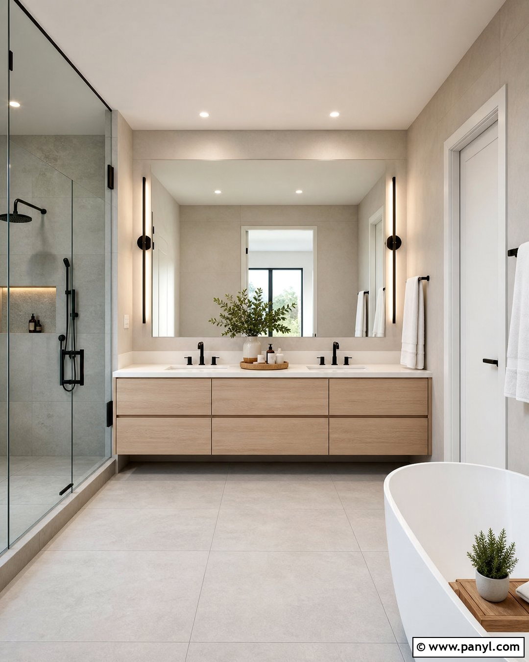 Pale Oak Modern Floating Vanity Bathroom - 25 Benjamin Moore Pale Oak Bathroom Ideas