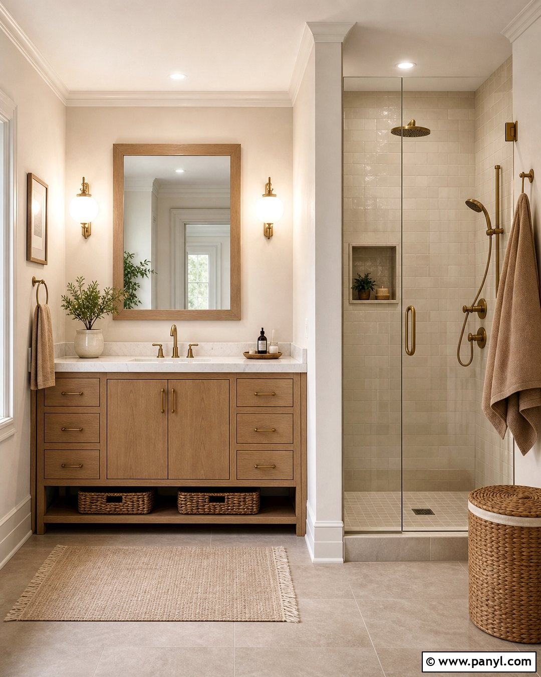 Pale Oak North-Facing Bathroom - 25 Benjamin Moore Pale Oak Bathroom Ideas