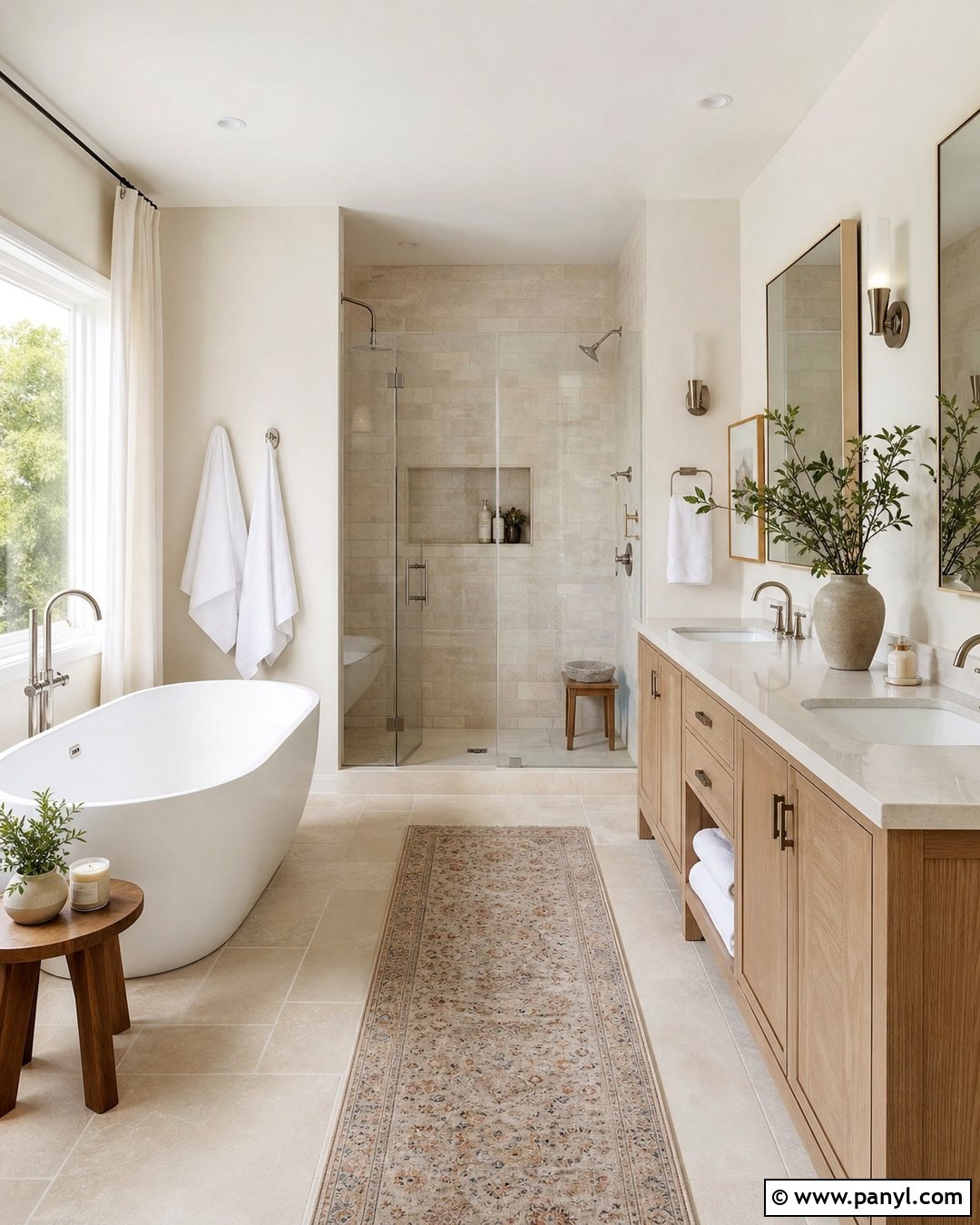 Pale Oak Spa Bathroom With Freestanding Tub - 25 Benjamin Moore Pale Oak Bathroom Ideas