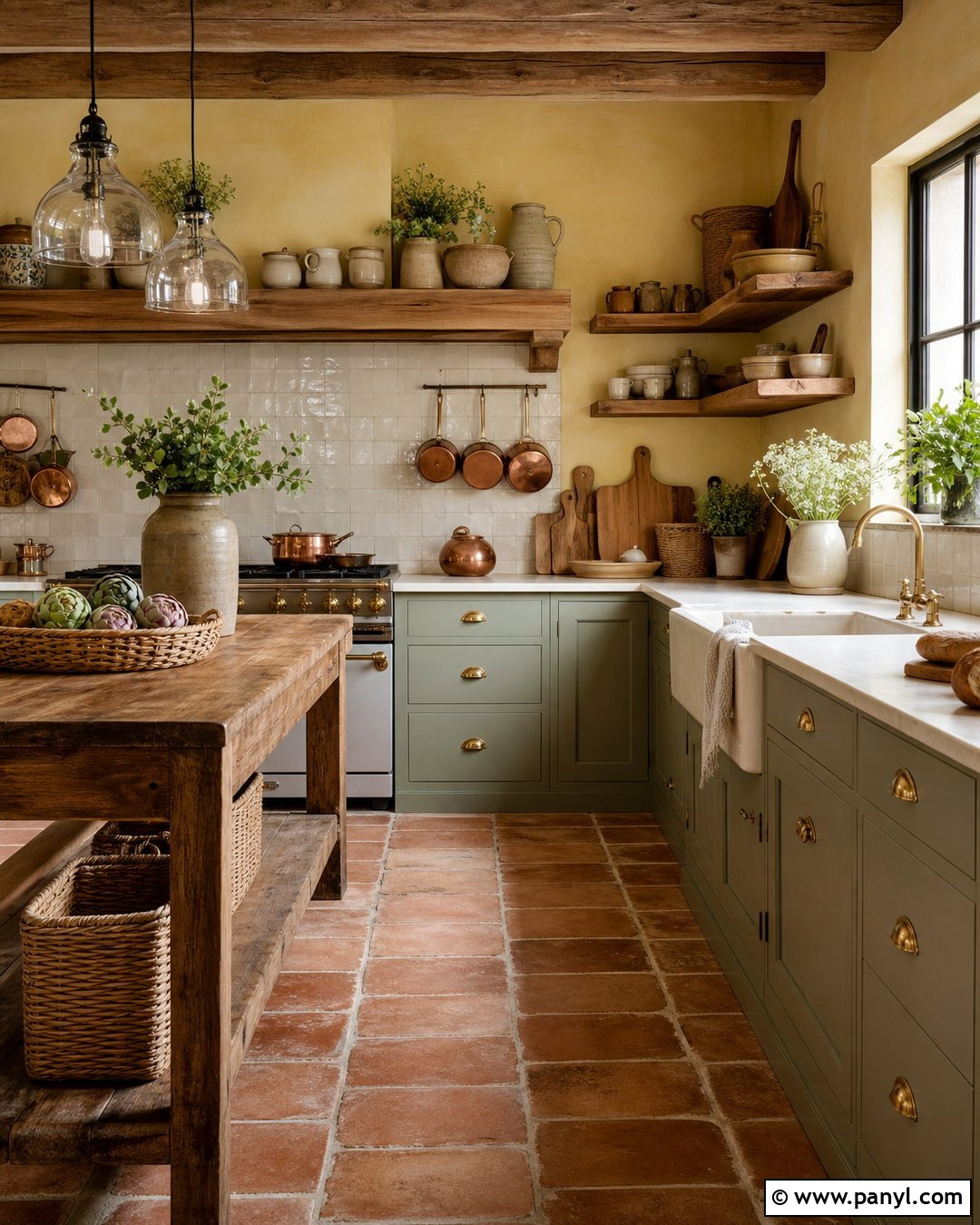 Pale Ochre French Country Kitchen - 20 French Country Yellow Walls