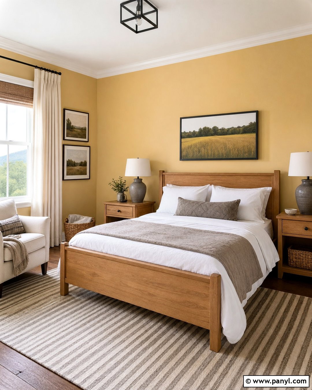 Pale Ochre Walls In A Guest Bedroom - 35 ochre walls