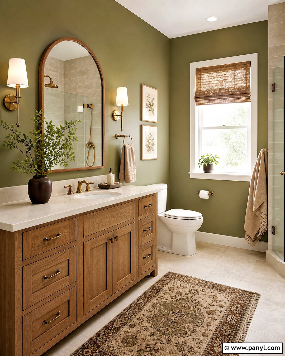 Pale Olive Green Bathroom Walls With Cream Tile - 20 light green bathroom walls