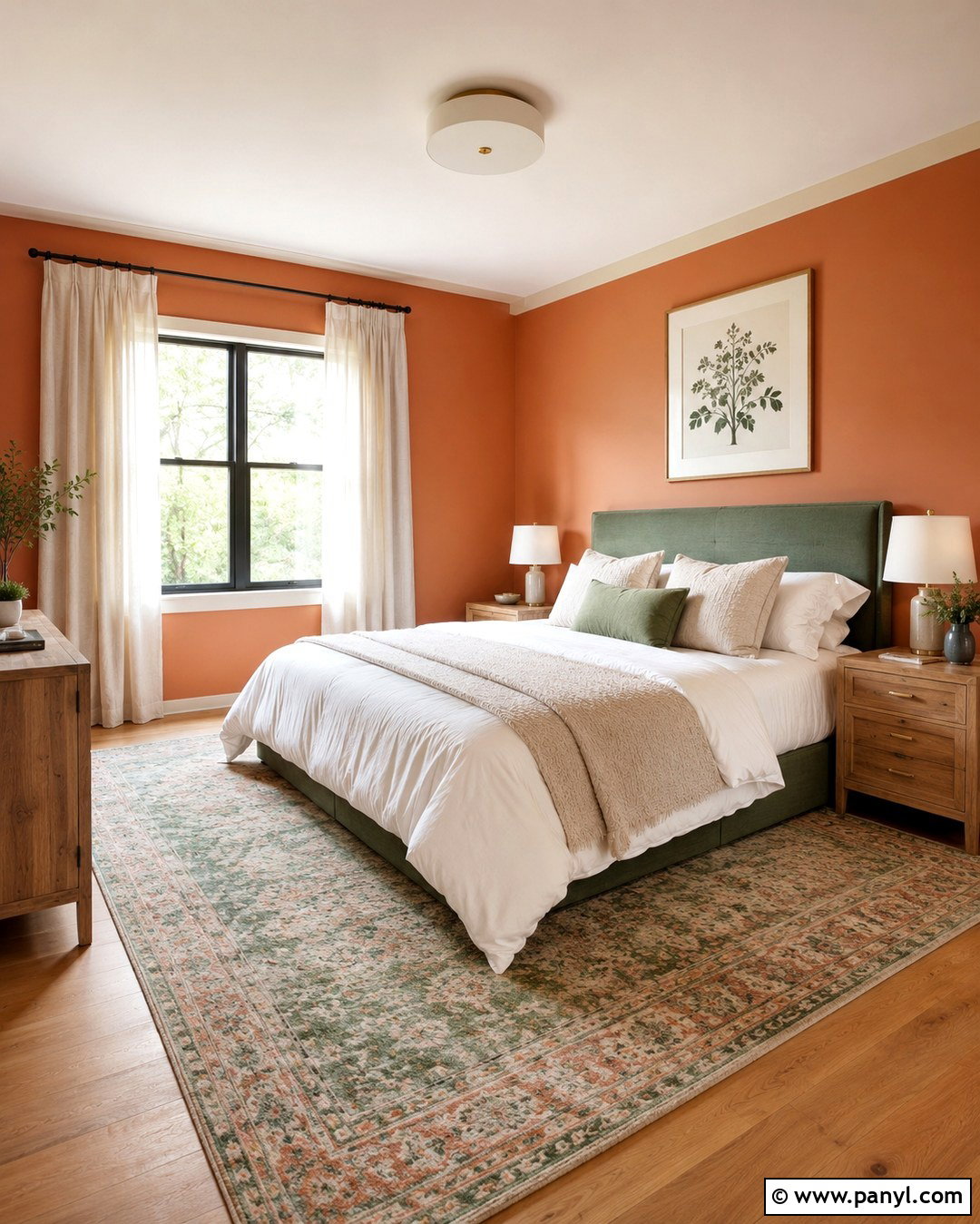 Pale Orange Bedroom With Sage Green - 20 Pale Orange Wall Paint Ideas